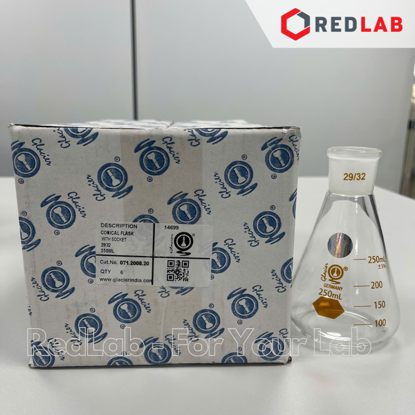 Bình tam giác thủy tinh cổ nhám GLACIER 100 250 500 ml - 29/32 (chưa gồm nút) có VAT