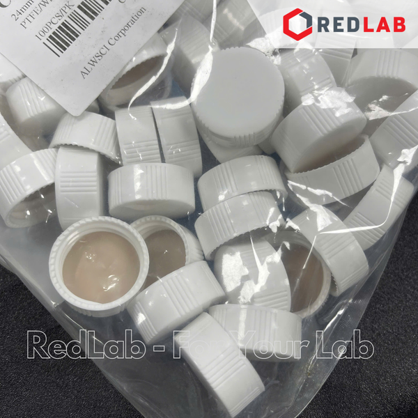 [Bộ 100 cái] ALWSCI Chai thủy tinh vial 30ML 27.5x84mm trắng / nâu + Nắp vặn kín nhựa PP 24-400 septa 1.5mm, có VAT