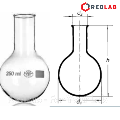 Bình cầu thủy tinh đáy tròn miệng hẹp SIMAX Class A 50 100 250 500 1000 ml, có VAT