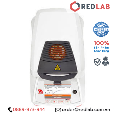 Cân sấy ẩm (xác định độ ẩm) 120g / 0.001g / 0.015% / max 230°C OHAUS MB120, màn hình màu cảm ứng, có VAT