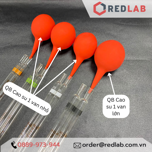 Combo pipet chia vạch loại dài ONELAB kèm quả bóp silicon / cao su 1 van, 0.1 0.2 0.5 1 2 5 10 15 20 25 50 ml, có VAT
