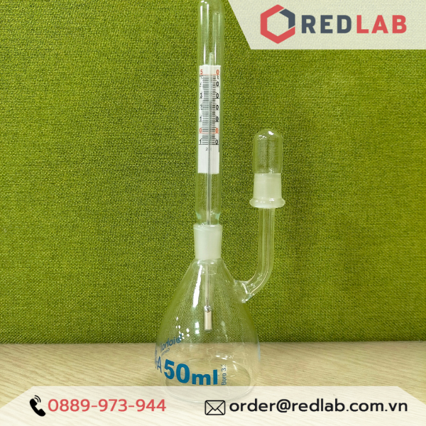 Bình đo tỷ trọng có nhiệt kế BIOHALL 10 25 50 100 ml class A, Pycnometer thuỷ tinh, có VAT