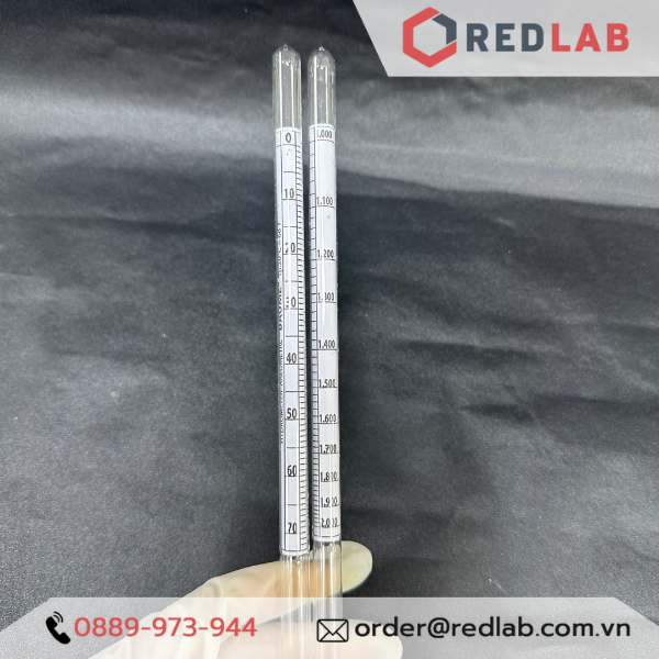 Baume kế thuỷ tinh Việt Nam thang đo 0-35, 0-70°Bé (kết quả tương đối, mang tính tham khảo) có VAT