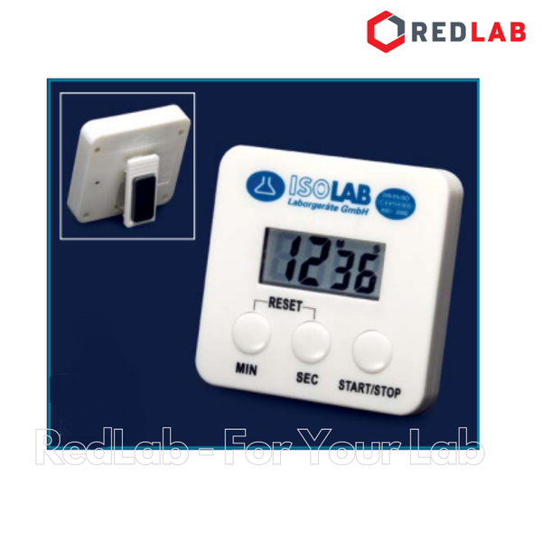 Đồng hồ bấm giây ISOLAB 056.02.001 đếm ngược 99 phút / 59 giây, 69x69x15mm electronic timer có VAT