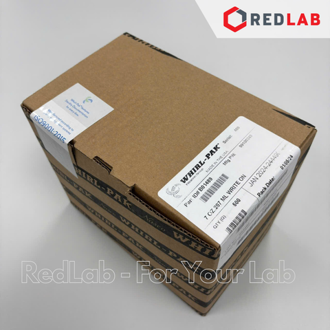 Túi đựng mẫu vi sinh, tiệt trùng (7oz) 207 ml, 9.5x18cm, miệng có tape đóng, có Write-On, (Hộp 500 cái) Whirl-Pak- USA B01489WA, giá tốt, có VAT - redlab