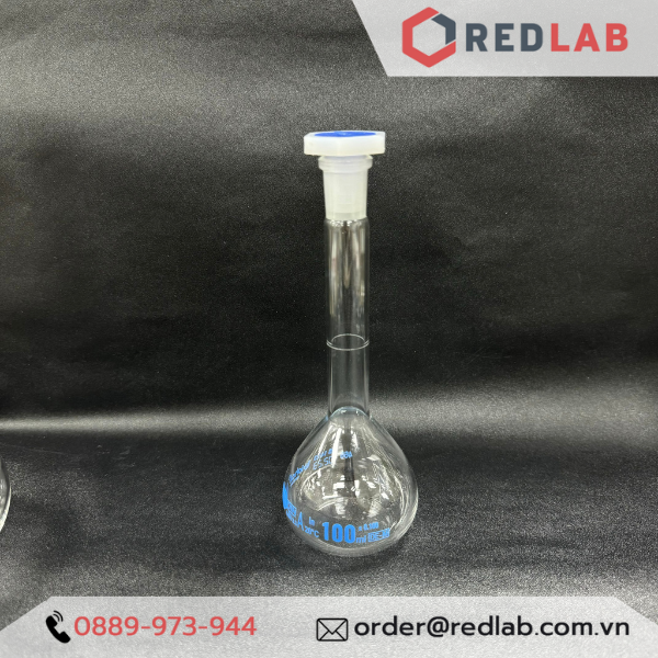 Bình định mức trắng BIOHALL 1 2 5 10 20 25 50 100 200 250 500 ml 1L 2L 5L 10L, class A, nút nhựa, vạch sơn xanh, có VAT