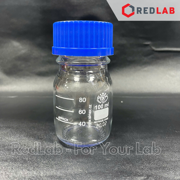 Chai trung tính trắng SIMAX Class A 50 100 150 250 500 ml, 1 2 5 10 20 L nắp vặn PP xanh GL 32 45, có VAT