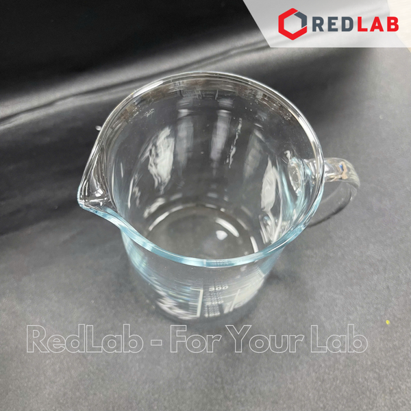 Cốc thuỷ tinh có tay cầm SIMAX 250 400 600 1000 ml, cốc đốt có quai có mỏ, chia vạch trắng, có VAT