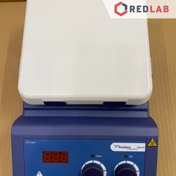 Máy khuấy từ gia nhiệt digital Phoenix RSM-04H, 1500rpm, 550°C, sensor PT1000-A, đĩa vuông 184mm, MH LED, BH 12T, có VAT