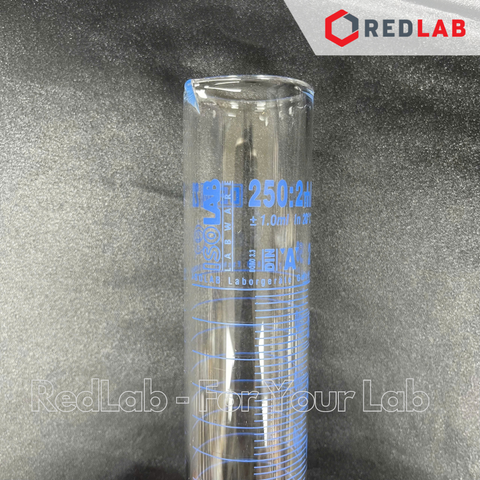Ống đong thủy tinh vạch xanh ISOLAB Class A 5 10 25 50 100 250 500 1000 2000 ml, cylinder boro 3.3, có VAT