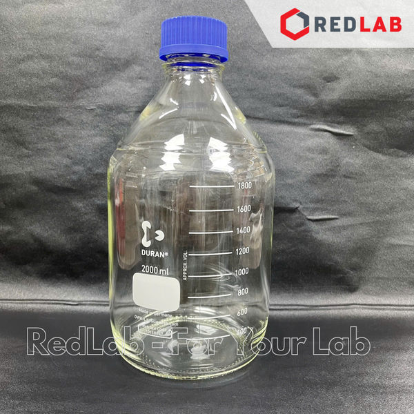 Chai trung tính trắng DURAN Class A 25 50 100 150 250 500 750 ml, 1 2 3.5 5 L nắp vặn PP xanh GL 25 32 45, có VAT