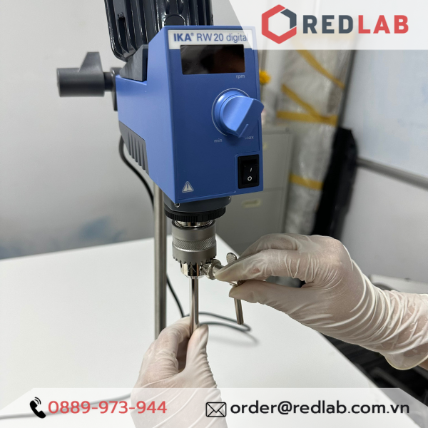 Máy khuấy đũa IKA RW 20 Digital package trọn bộ cánh khuấy R1342, Chân đế R1826, kẹp bọ R182