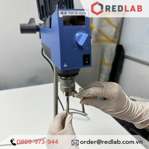 Máy khuấy đũa IKA RW 20 Digital package trọn bộ cánh khuấy R1342, Chân đế R1826, kẹp bọ R182