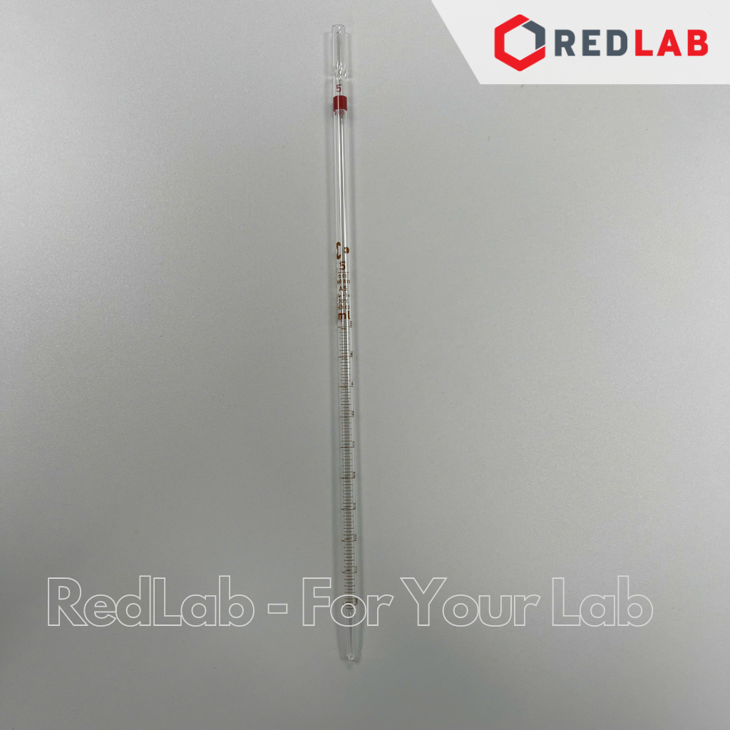 Pipet thẳng vạch nâu 5 ml, Class AS type 2, dung tích trên đỉnh DURAN Đức 233472308, ống hút thủy tinh thí nghiệm, có VAT