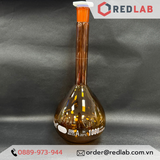 Bình định mức Nâu BIOHALL 1 2 5 10 20 25 50 100 200 250 500 ml 1L 2L 5L 10L, class A, nút nhựa, vạch sơn xanh, có VAT