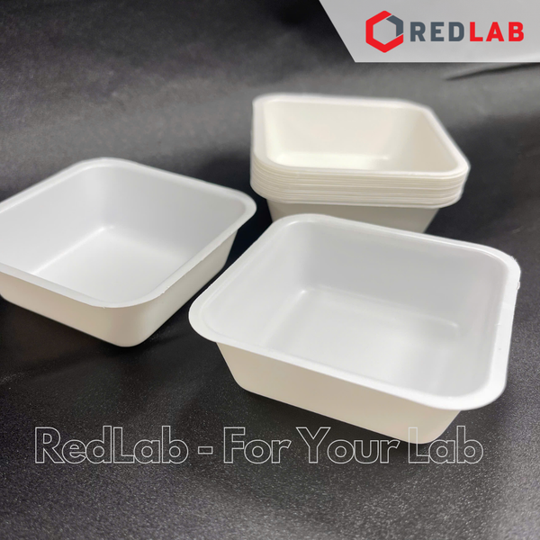 Đĩa cân nhựa PS trắng 100ml DxRxC 7.8x7.8x2.3cm ISOLAB 037.09.100 weighing dish (hộp 100 cái) có VAT