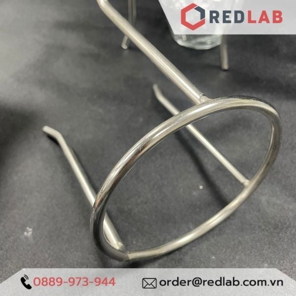 Kiềng nung 3 chân inox Ø 10cm cao 13cm, dùng đun với ngọn lửa đèn cồn trong thí nghiệm, trường học, có VAT