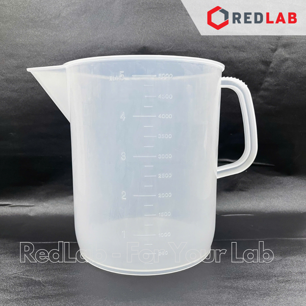 Ca nhựa PP có quai KARTELL chia vạch nổi trắng, dáng thấp 500 1000 2000 3000 5000 ml, Measuring Jugs short form, có VAT