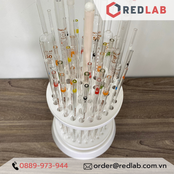 Giá đỡ pipet tròn 44 vị trí ONELAB kệ nhựa đựng pipet thẳng, pipet bầu thí nghiệm, có VAT