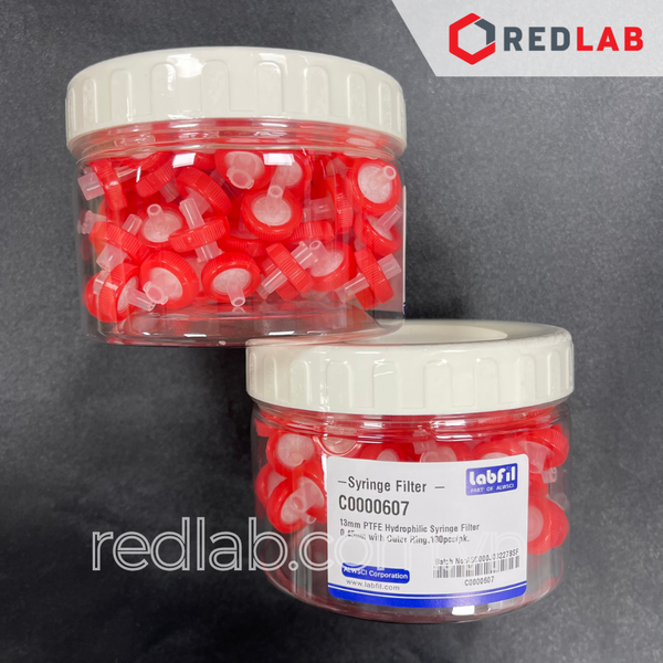 [Hộp 100 cái] Đầu lọc PTFE ưa nước hydrophilic Syringe filter Labfill ALWSCI 13mm / 25mm, lỗ lọc 0.22um / 0 45um, dùng cho sắc ký HPLC, có VAT