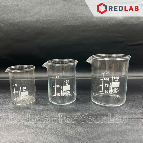 Cốc đốt thủy tinh thấp thành SIMAX Class A 25 50 100 150 250 400 600 800 ml, 1 2 3 5 10 20 L, beaker có mỏ chịu nhiệt, có VAT