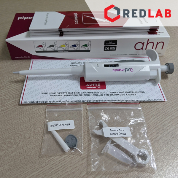 Micropipet đơn kênh AHN Đức Pipet4u pro 0.1-2.5 0.5-10 2-20 5-50 10-100 20-200 100-1000 ul 0.5-5 2-10 ml, có VAT