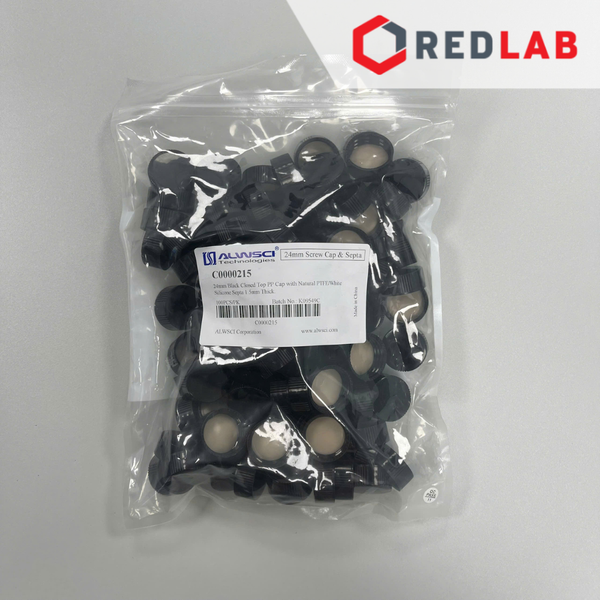 [Bộ 100 cái] ALWSCI Chai thủy tinh vial 20ML 27.5x57mm trắng / nâu + Nắp vặn kín nhựa PP 24-400 septa 1.5mm, có VAT