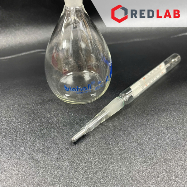 Bình đo tỷ trọng có nhiệt kế BIOHALL 10 25 50 100 ml class A, Pycnometer thuỷ tinh, có VAT