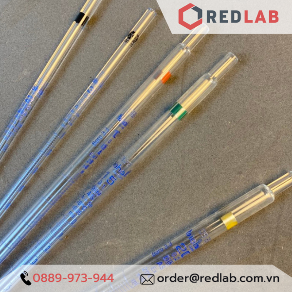 Pipet bầu 1 vạch BIOHALL Class AS 0.5 1 2 3 4 5 6 7 8 9 10 15 20 25 30 40 50 100 ml, chia vạch xanh / nâu, có VAT