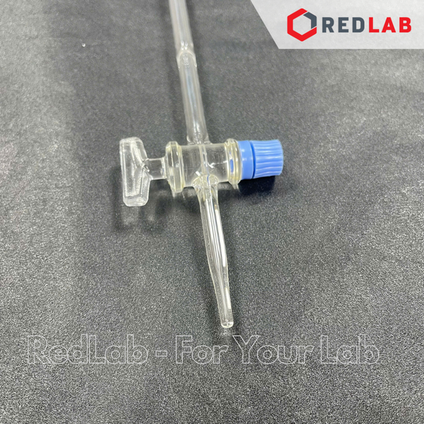 Buret trắng khóa thủy tinh DURAN Class AS 10 25 50 100 ml, dùng trong thí nghiệm chuẩn độ, có VAT