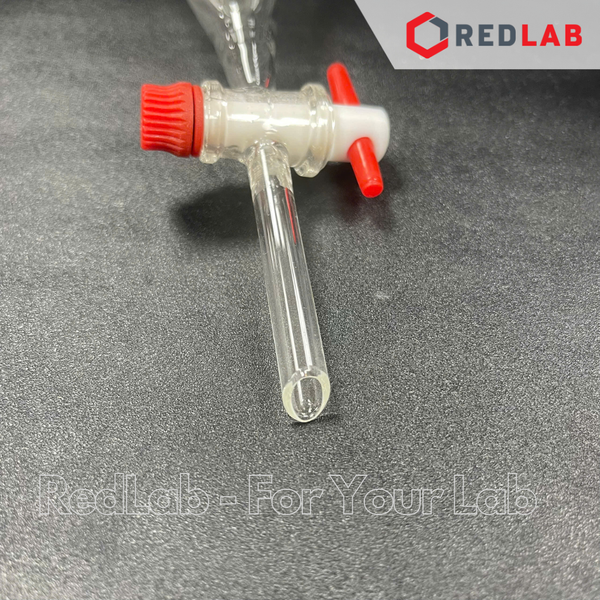 Phễu chiết quả lê BIOHALL khóa nhựa PTFE 50 100 250 500 1000 2000 ml, thủy tinh boro 3.3, vạch trắng, có VAT