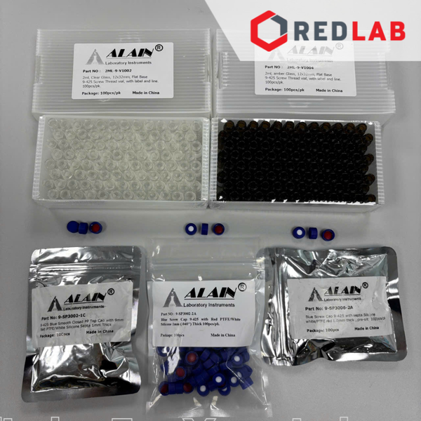 Chai vial 2ml trắng / nâu 9-425 hãng ALAIN dùng nắp vặn, dùng trong sắc ký HPLC, mua chai và nắp riêng, có VAT