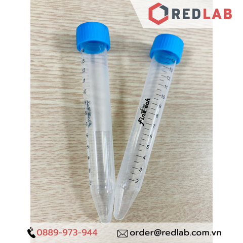Ống ly tâm nhựa falcon 15ml Không tiệt trùng và Tiệt trùng Finetech - REDLAB