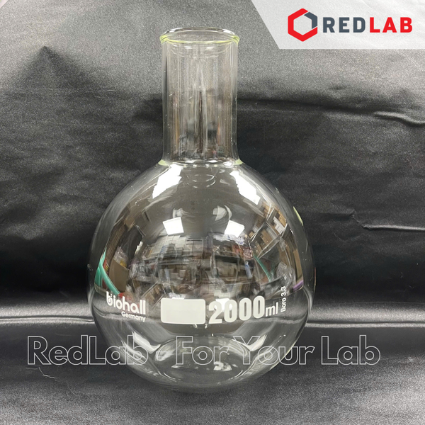 Bình cầu đáy bằng cổ trơn BIOHALL 50 100 250 500 ml 1L 2L 3L 5L 10L 20L, mark trắng, có VAT
