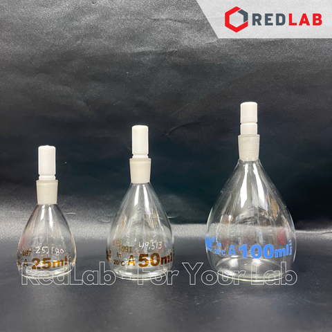 Bình đo tỷ trọng BIOHALL 10 25 50 100 ml class A, Pycnometer thuỷ tinh, nút teflon, có VAT