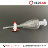 Phễu chiết quả lê khoá nhựa PTFE ONELAB kẻ vạch 60 125 250 500 1000 2000 ml, bình lắng gạn thủy tinh thí nghiệm, có VAT