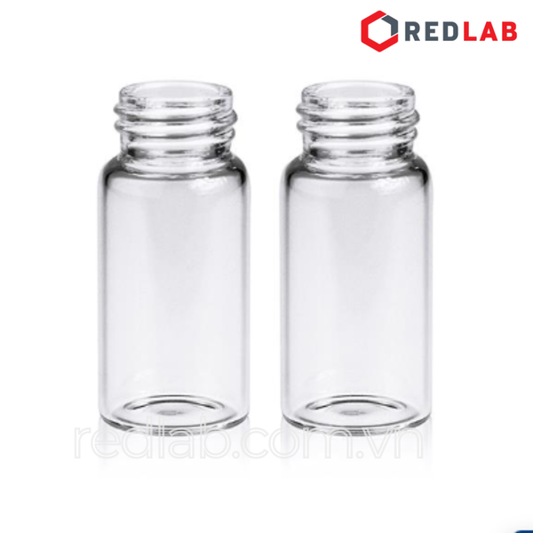 [Bộ 100 cái] ALWSCI Chai thủy tinh vial 5ML 18x40mm trắng / nâu + Nắp vặn kín nhựa PP 15-425, septa 2mm PTFE / silicone