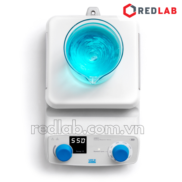 Máy khuấy từ gia nhiệt AREC 7 (F20500551) hãng VELP - Ý, max 1500 vòng/phút 550°C 15 lít (H2O), có VAT