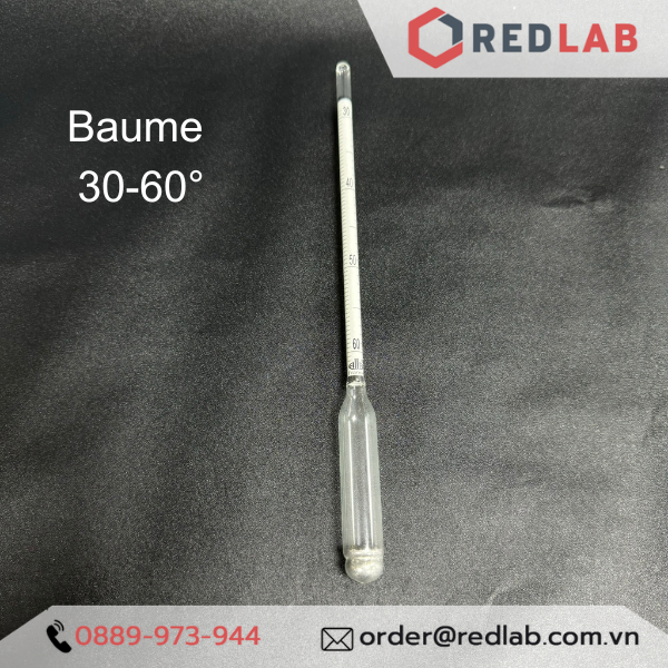  Baume kế 30-60 : 0,5°Bé Tp 15°C hãng Alla - Pháp code 0300FG060/15-qp, có VAT 