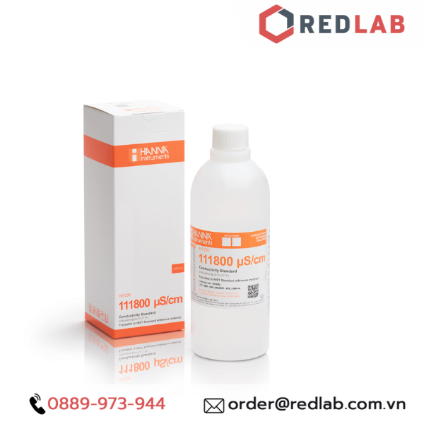 Dung Dịch Hiệu Chuẩn Độ Dẫn (EC) 111800 µS/cm, Chai 500mL HI7035L Hanna, giá tốt, có VAT