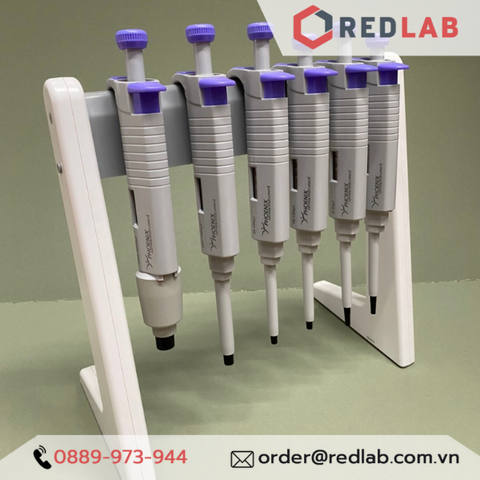 Giá đỡ Micropipet ngang 6 vị trí PHOENIX Instrument, pipette liner stand treo micropipet đơn kênh / đa kênh, có VAT