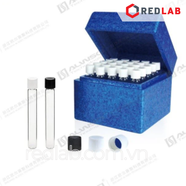 [Hộp 25 cái] Ống nghiệm COD 10ML 16x100mm nắp vặn kín 15-415 PP trắng ALWSCI C0002064 septa 1.5mm PTFE / silicon, có VAT