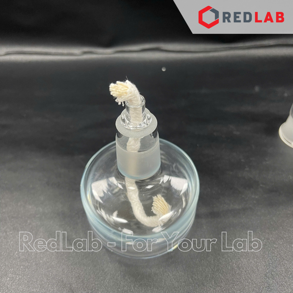 Đèn cồn thuỷ tinh SIMAX 100ml, nút đậy nhám thuỷ tinh, alcohol lamp, có VAT