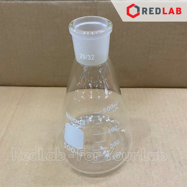Bình tam giác thủy tinh cổ nhám BIOHALL 25 50 100 150 200 250 300 500 1000 ML - NS 14/23 19/26 24/29 29/32 34/35, có VAT
