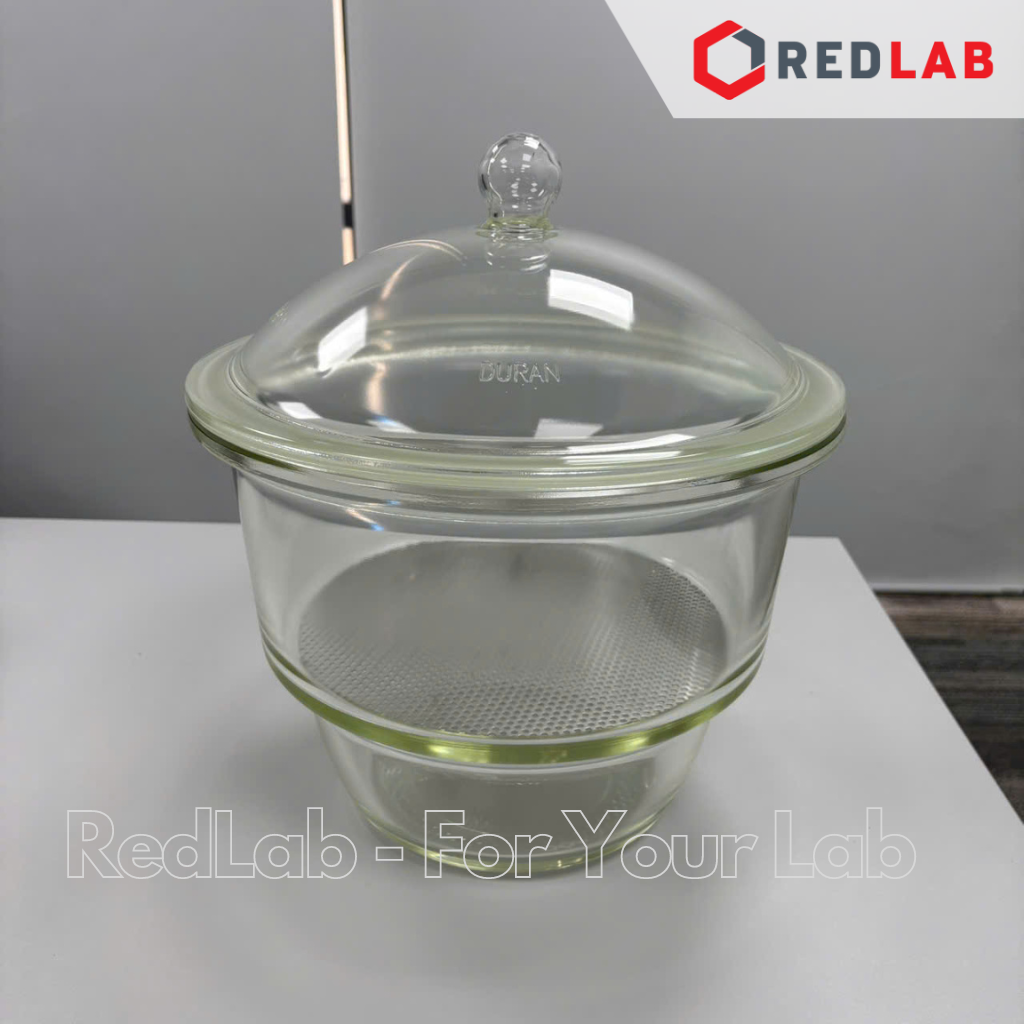 Bình hút ẩm trắng không vòi, vĩ inox DURAN Class A 100 150 200 250 300 mm – 0.7 2.4 5.8 10.5 18.5 L, Desiccator, có VAT