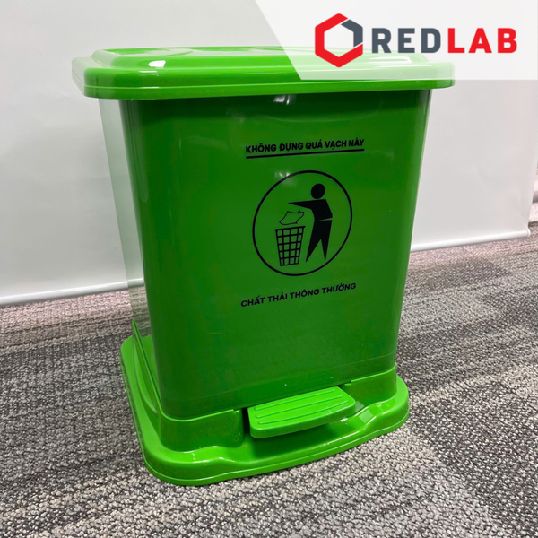 Thùng rác nhựa 8015 xanh lá, size đại 20L: 35*35*42cm, có đạp chân, có VAT