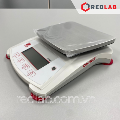 Cân kỹ thuật điện tử 2 số lẻ hiện số 2200g / 0.01g OHAUS SPX2202 chuẩn ngoại, màn hình LCD, có VAT - Redlab