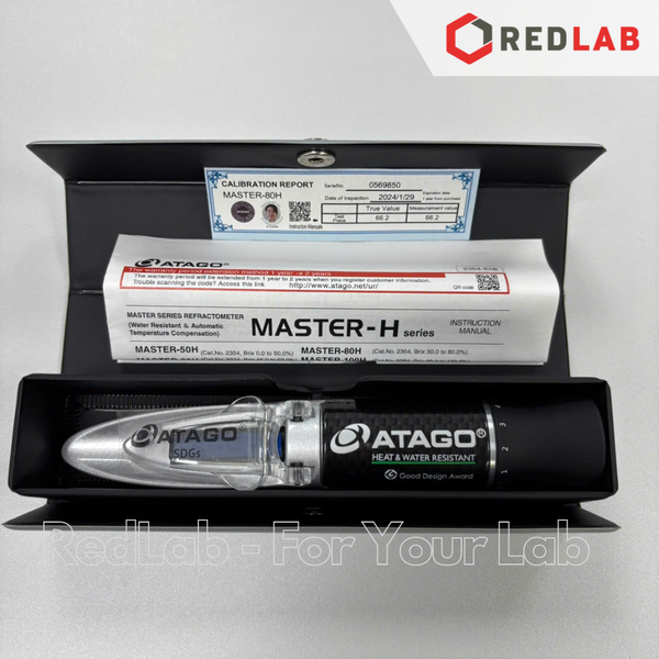 Khúc xạ kế đo độ ngọt ATAGO Master-80H (Code 2364), Brix kế 30.0 - 80.0% có bù nhiệt, chống nước IP65, có VAT