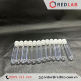 Ống nghiệm nhựa PS 5ml 12x75mm có nắp đậy trắng, không nhãn Hồng Thiện Mỹ, có VAT