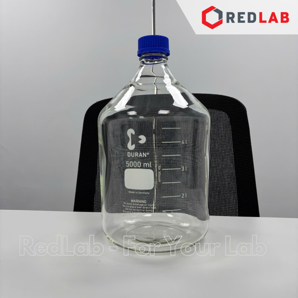 Chai trung tính trắng DURAN Class A 25 50 100 150 250 500 750 ml, 1 2 3.5 5 L nắp vặn PP xanh GL 25 32 45, có VAT